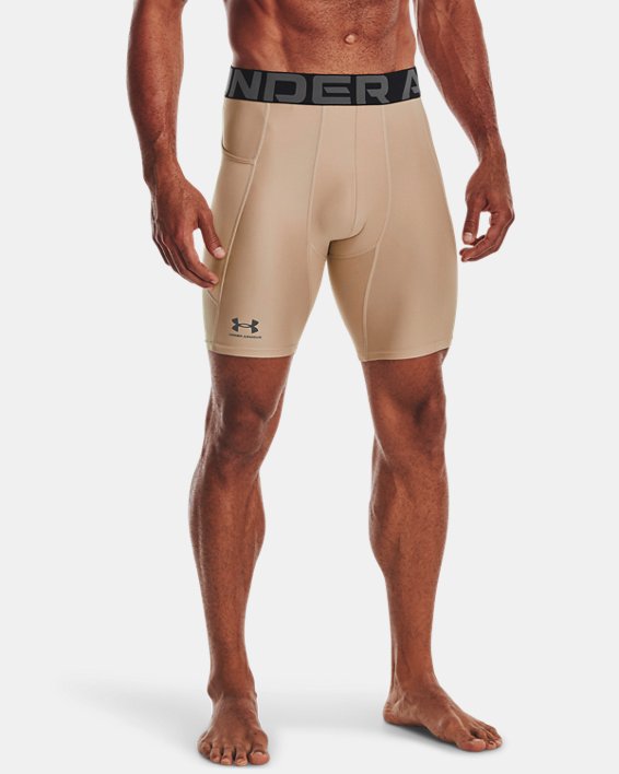 Men's HeatGear® Armour Compression Shorts, Brown, pdpMainDesktop image number 0
